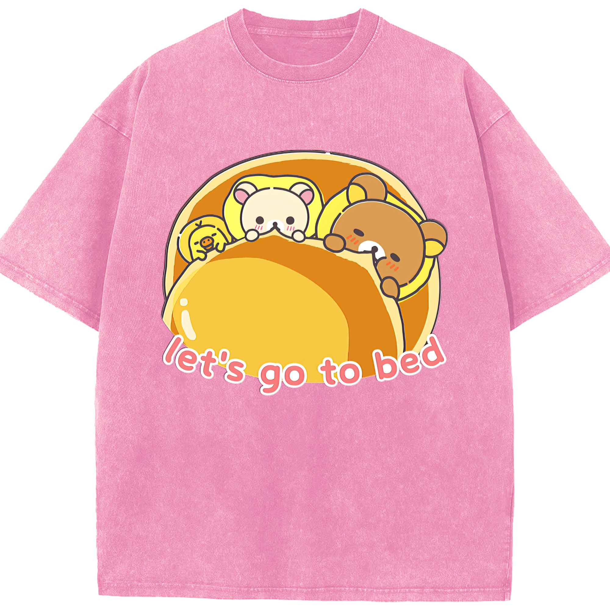 （画像用） リラックマ リラックマ キイロイトリ Rilakkuma Korilakkuma Kiiroitori 綿100% ヴィンテージ風 半袖Tシャツ（フロントプリント）